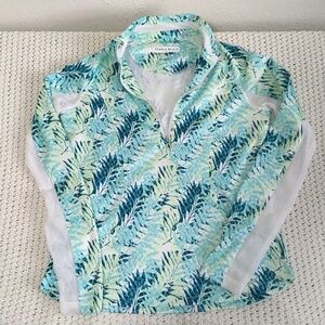 PEBBLE BEACH DRY LUXE PERFORMANCE PULLOVER WOMAN SIZE XS BLUE GREEN WHITE